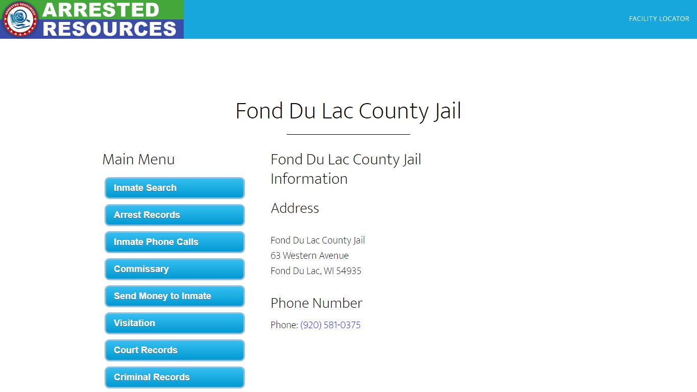 Fond Du Lac County Jail - Inmate Search - Fond Du Lac, WI